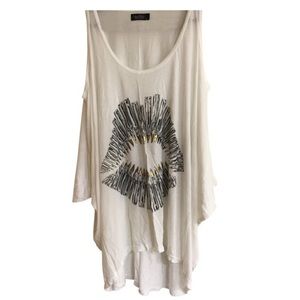 Lauren Moshi lip off the shoulder tunic white